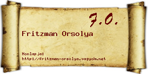 Fritzman Orsolya névjegykártya